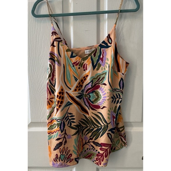 cupcakes & cashmere Tops - Cupcakes & Cashmere M Tropical Cami Chain Strap Flowy Resort Tank Top